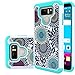 LG G6 Case,Suensan Dual Layer Armor Defender Protective Shock Absorbing with Hybrid Soft silicone and Hard PC Design Cover for LG G6 (Blue flowers)