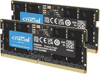 Crucial 64GB Kit 2x32GB DDR5 5200MHz Laptop Memory SODIMM Non-ECC CT2K32G52C42S5