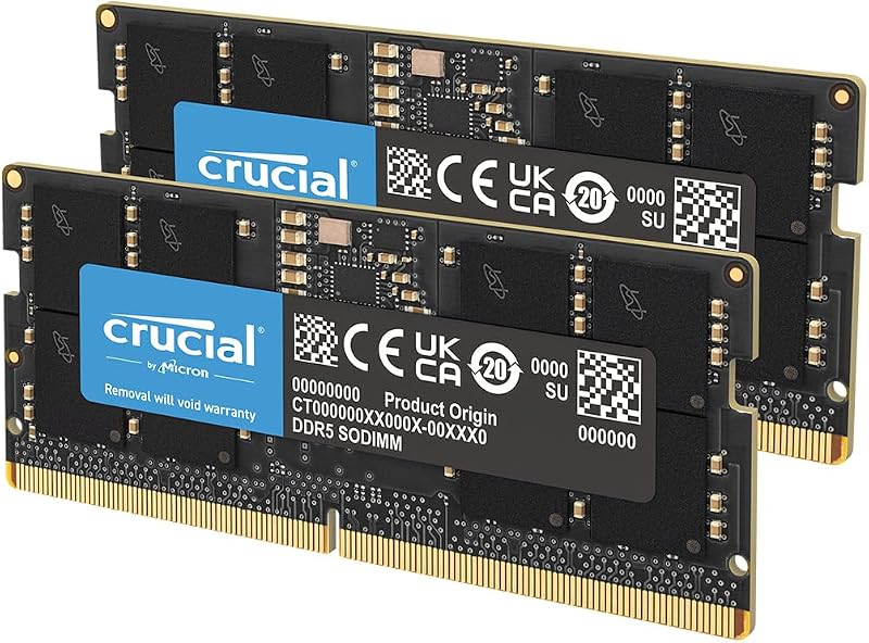 Crucial 64GB Kit 2x32GB DDR5 5200MHz Laptop Memory SODIMM Non-ECC CT2K32G52C42S5