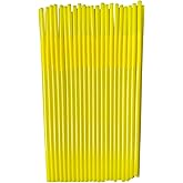 YAOSHENG 200pcs Yellow Straw 10.23" x 0.23"Solid Colors Flexible Drinking Straws, Plastic Disposable Bendy Straws (yellow)