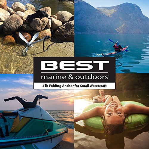 BEST Kayak Anchor for Canoes and Jet Skis Galvanized Iron, Folding Boat Anchors Include a 40