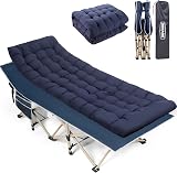Overmont Folding Camping Bed with Mattress 550LBS 28in Wide Heavy Duty
