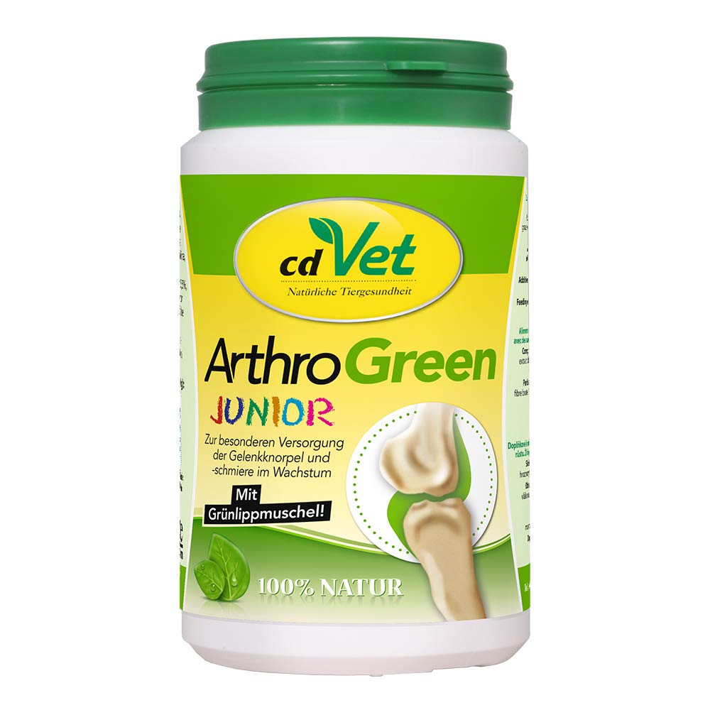 cdVet Natural Products ArthroGreen Junior 140 g - Support - joints - support of the entire musculoskeletal system - positive influence on the memory performance and the learning ability -