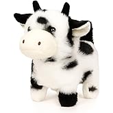 Easfan Walking Black Cow Interactive Electronic Pet Plush Toy with Sounds and Movements Moving Educational Plush Toy Easter Birthday Gifts for Kids Girls, 7'',Black