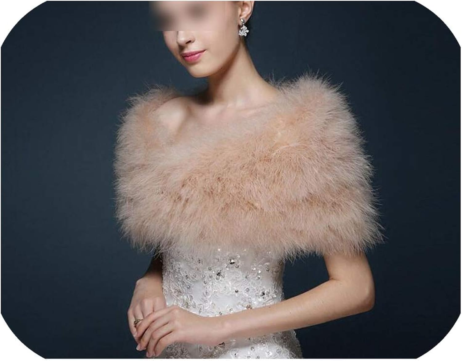 white faux fur shoulder wrap
