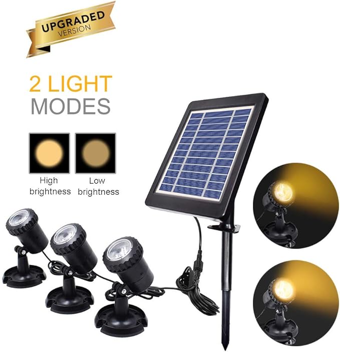 Solar Pond Lights Outdoor Spotlight Underwater Spotlights LED