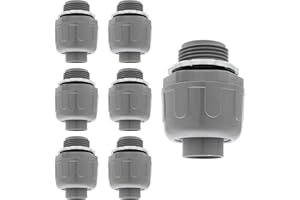 Moicstiy 6Pcs 3/4 Inch NPT Liquid Tight Connector Nonmetallic Straight Electrical Conduit Connector Fitting, UL Listed PVC Flexible Conduit Fittings