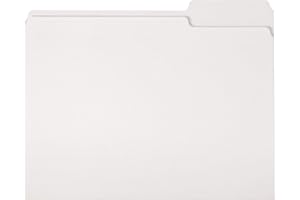 �鶹�� Basics File Folders, Letter Size, 1/3 Cut Tab, White, 36-Pack