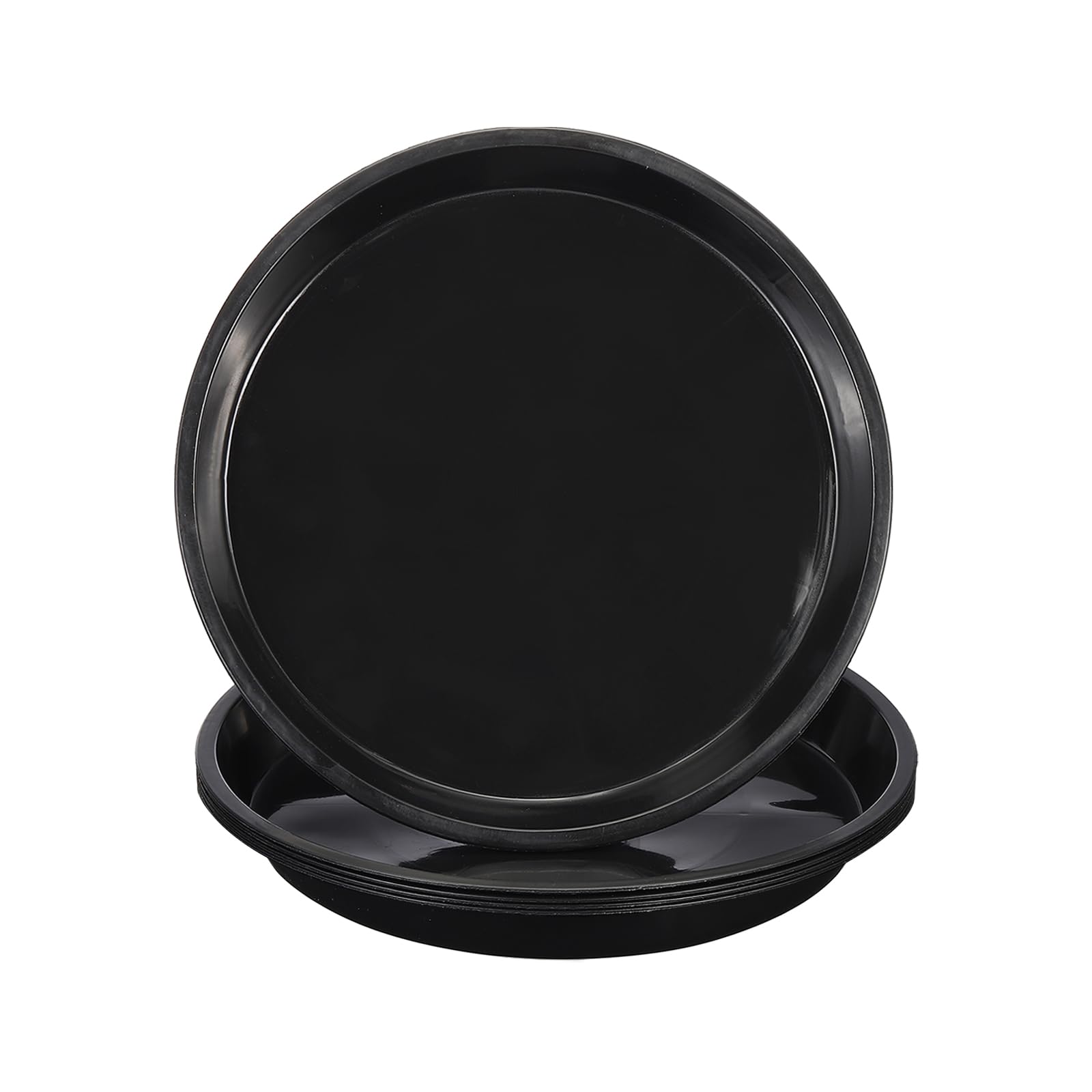 PATIKIL 5 Pack Plastic Plant Saucer, 14 Inch/34.5cm Plant Tray for Pots Round Plant Dish Plant Drip Trays Water Tray for Indoors Outdoors Garden, Black