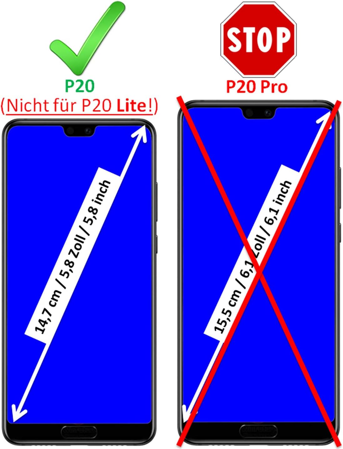 Mobiskin case compatible with Huawei P20 (5.8 inch display), cover with genuine leather, book-style protective phone case - Image 3