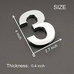 4 Inch Mailbox Numbers 3, Door Address Number