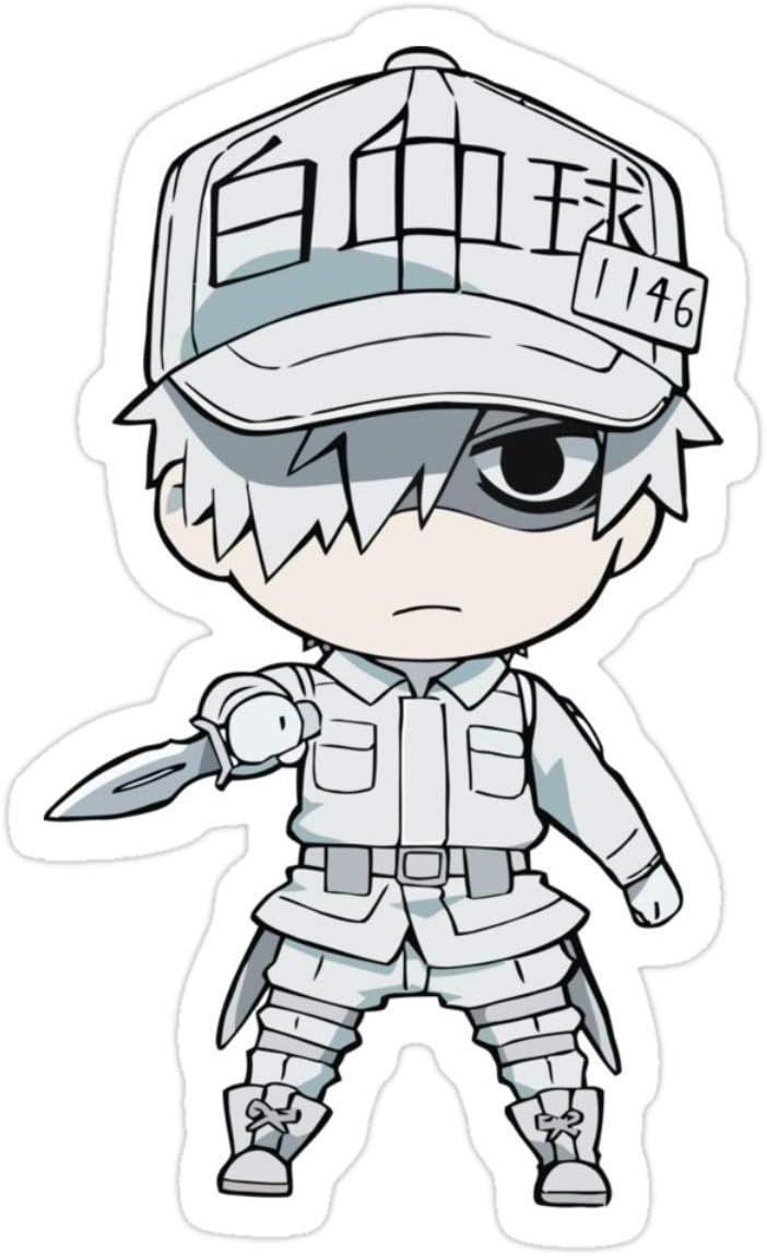 images White Blood Cell Anime Cute pcs pack 3x4 inch car decals