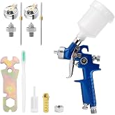 KCNKCN Mini HVLP Air Spray Gun, Touch Up Paint Guns with 0.8/1.0mm Nozzles | Mini Spray Gun, Small Paint Gun, Car Touch Up Repair, Auto Detailing, Furniture Painting, 125cc Cup, DIY Projects