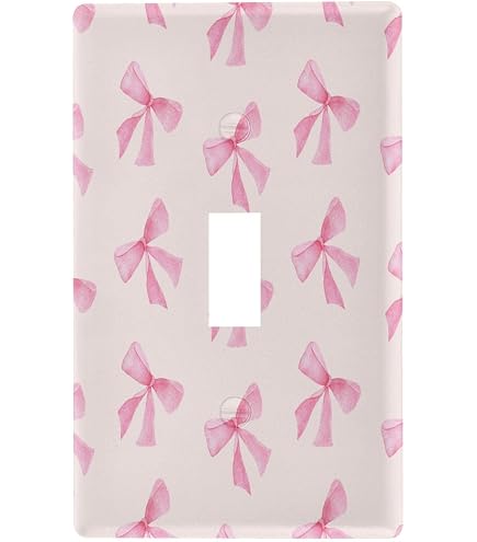 Decorative Butterfly Light Switch Cover Plate - 1 Gang Single Rocker, Pink & Purple Design (5" X 3", Polycarbonate)