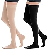 20-30mmHg Thigh High Compression Stockings, Silicone Dot Band Anti-Slip Compression Socks for Women & Men, Medical Compression Socks for Nurses,Pregnant,Varicose Veins, Sports Recovery
