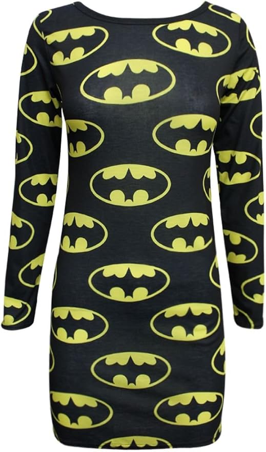 Oromiss Womens Batman Dresses, Black, M/L Amazon.co.uk Clothing