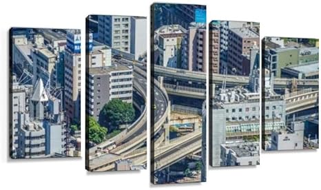 Amazon Co Jp 高速道路 ジャンクション 東京 街並み 港区 都市 都会 ビル群 ビル 建物 高層ビル 日本 道路 東京都 町並み 交通 キャンバスアート アートボード 壁掛け装飾 おしゃれ 部屋飾り インテリアパネル 絵画 ポスター 木枠付きの完成品 ホーム キッチン
