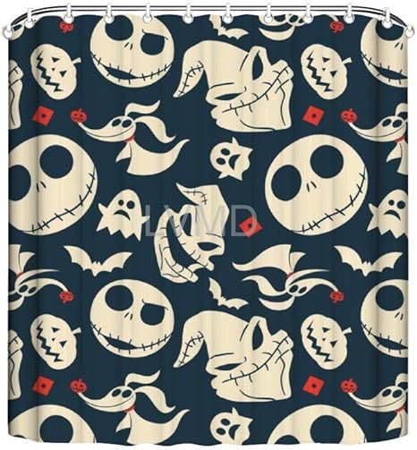 Amazon Nightmare Before Christmas ナイトメアー ビフォア クリスマス ポリエステル生地防水バスルームシャワーカーテン2つのサイズのフックが含まれています シャワーカーテン ホーム キッチン オンライン通販
