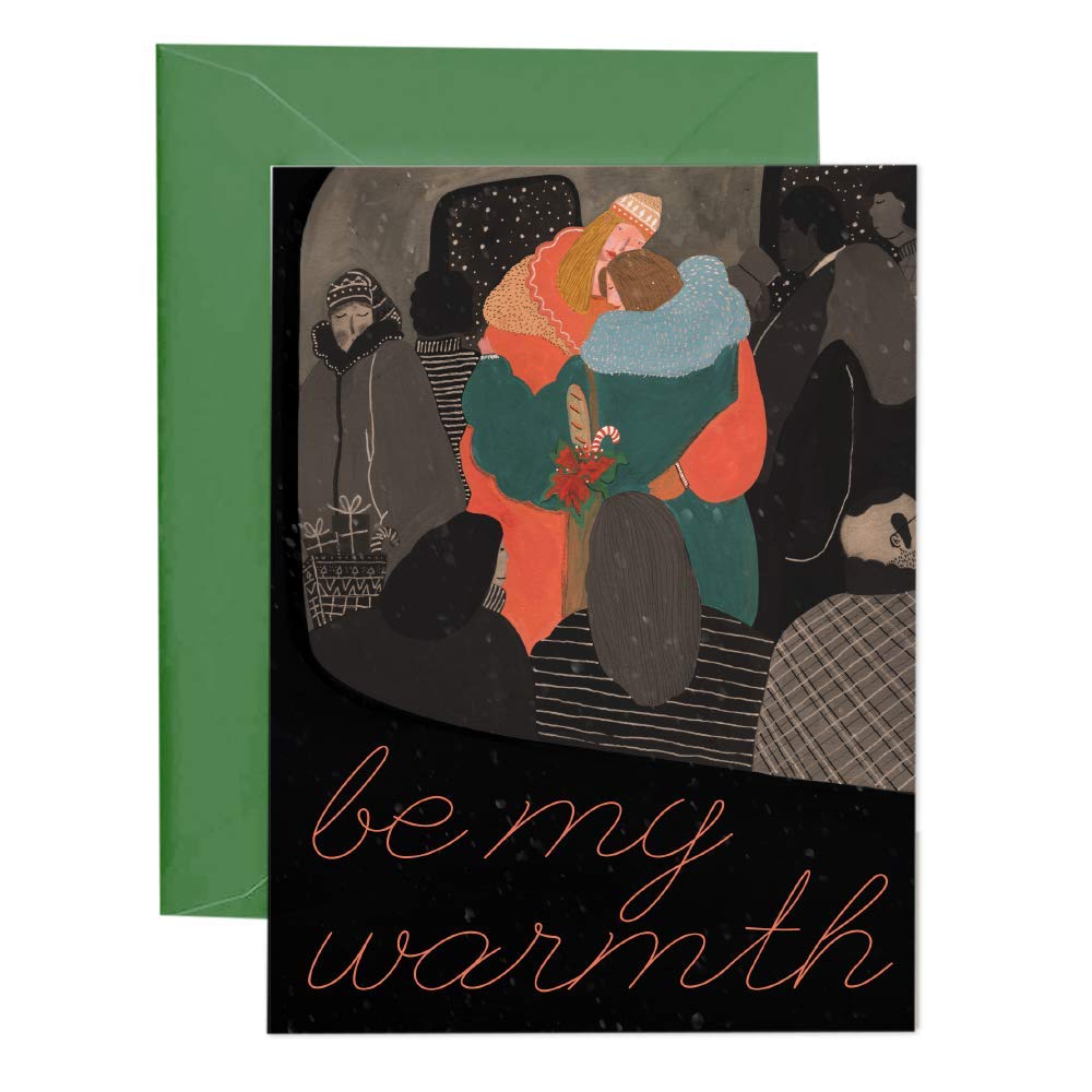 O11E WORD Greeting Card for Lesbian LGBT Love - Art Romantic Card with Envelope - Card for her, for wife, Valentine's Day, Christmas, Birthday, Anniversary, Wedding, 5" x 6" (Be my warmth)