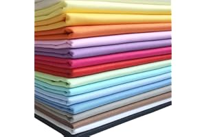 Mililanyo 16pcs Fat Quarters 18 x 22 Inch(46cm x 56cm) Solid Pure Cotton Fabric Quilting Patchwork for Sewing and Crafting Pr