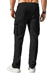 PLEPAN Mens Casual Cargo Pants Drawstring Hiking