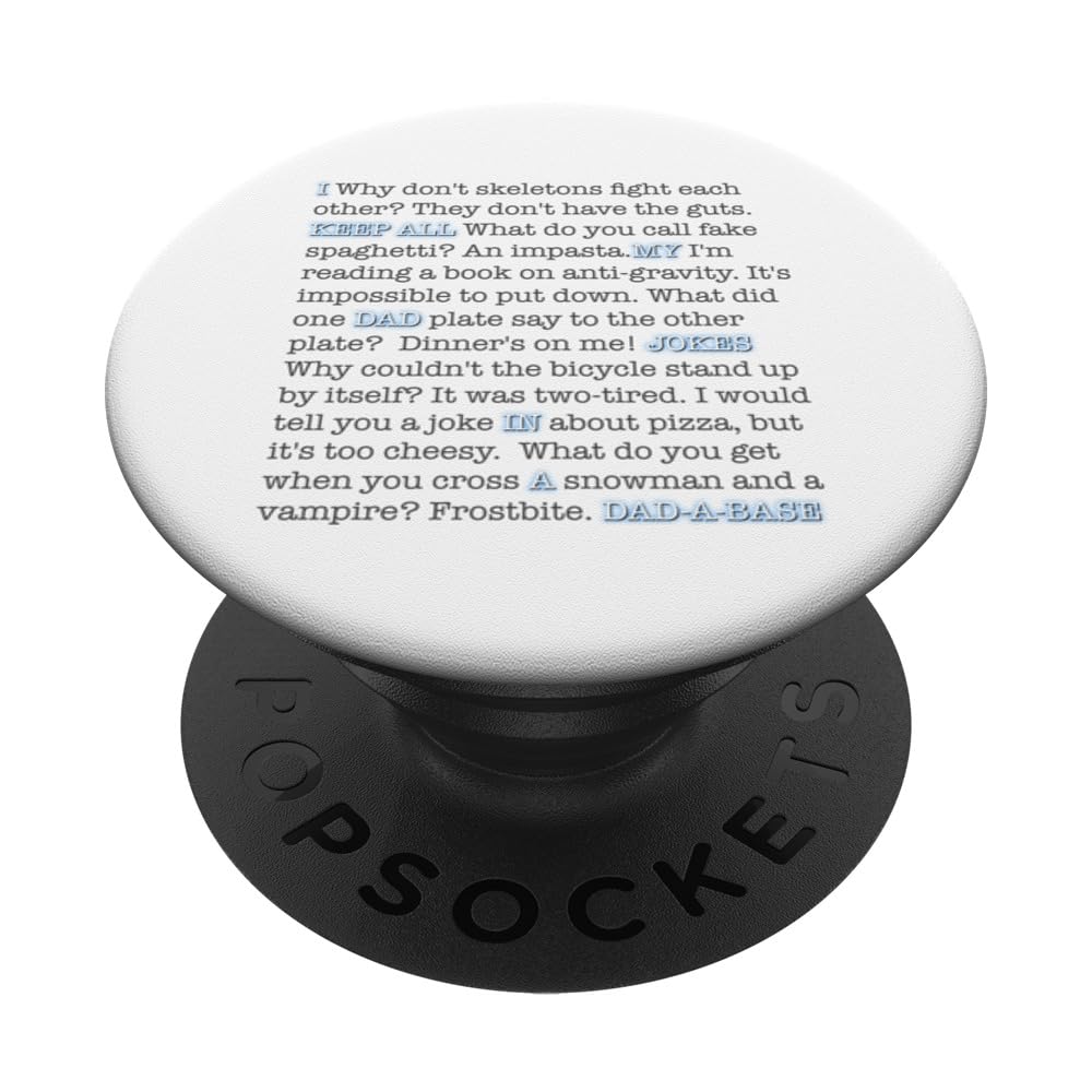 I Keep All My Dad Jokes In A Dad-A-Base Vintage Father Dad PopSockets Swappable PopGrip