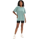 Kinglaman 5 Pack Workout Oversized T Shirts for Women, Short Sleeve Plus Size Baggy Dry Fit Athletic Gym Shirts Tops Tees 1 Black 1 Dark Pink 1 Blue 1 Ash Grey 1 Green Medium