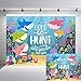 TJ 7X5FT Baby Shark Family Let's Go Hunt Photo Background Under The Sea Photography Backdrops Baby Shower Kids Birthday Theme Party Decor Banner Studio Props Vinyl