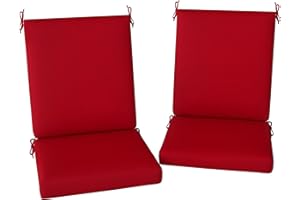 Outsunny Outdoor Chair Cushions Set of 2 for Dining Chairs, Water-Repellent and Fade-Resistant Yarn-Dyed Polyester, Outdoor S