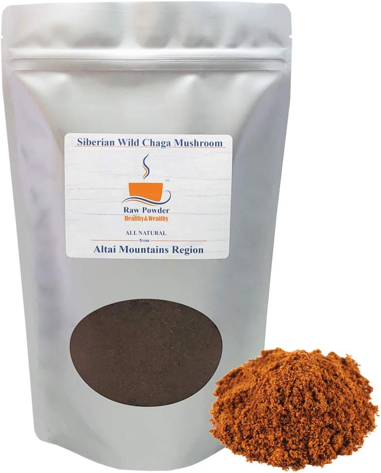 Siberian Chaga Mushroom Raw Grounded Powder from Altai Mountains Region (1 Lb (453G)