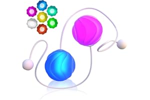 Boule Poi à LED avec 9 modes de lumière de couleurs vives, balles rotatives douces et durables, poignées souples et antidérap