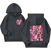 Zoemghc Girl's Christian Graphic Hoodie God Jesus Loves Me Hoodies for Kids Faith Religious Hooded Sweatshirts Pullover Tops