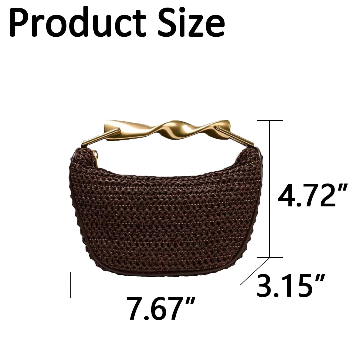 JYG Handmade Straw Crossbody Bags for Women Mini Summer Satchel Purse Fashion Woven Shoulder Handbags with 2 Straps
