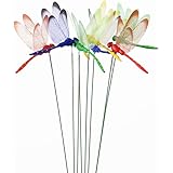 VIMOA Dragonflies Decorative Garden Stakes 16pcs Dragonflies Stakes Waterproof Dragonflies Decor Garden for Flower Beds Plant