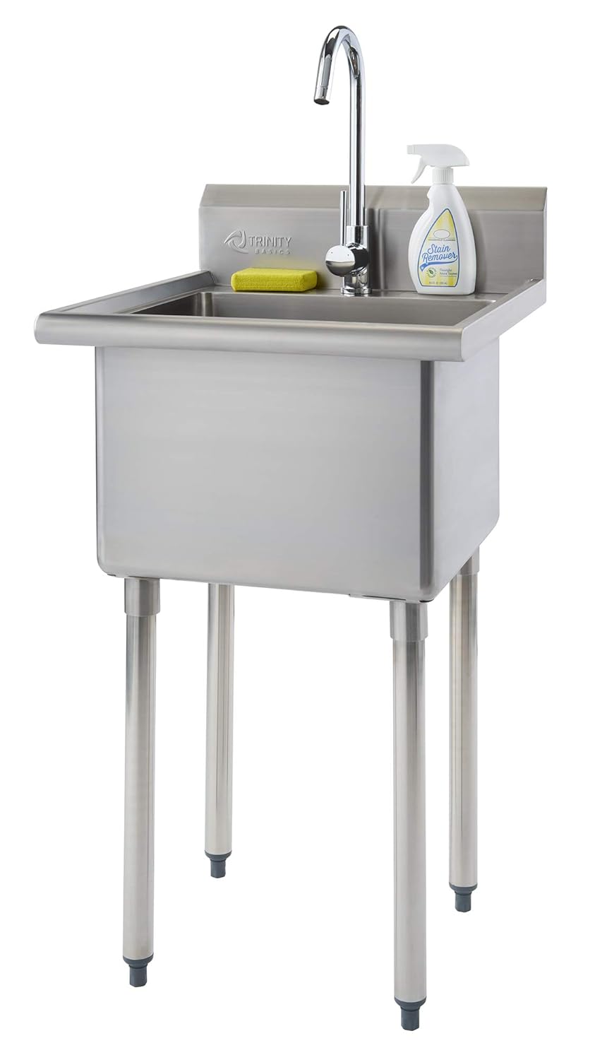 TRINITY THA-0307 Basics Stainless Steel w/Faucet Utility ...