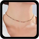 Allereyae Boho Rainbow Cz Necklace Colorful Tennis Choker Necklace Cz Rhinestone Necklaces Gold Tennis Necklaces Cubic Zirconia Choker Wedding Bridal Party Prom Jewelry for woman