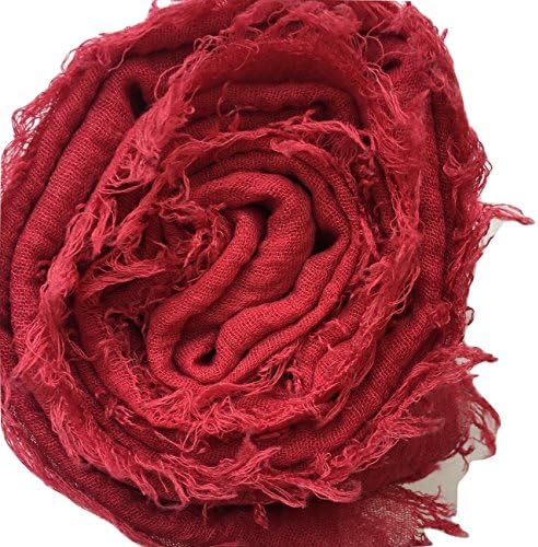 Crimp Frayed Edges Crinkle Maxi Scarf Cotton Hijab Scarves UK