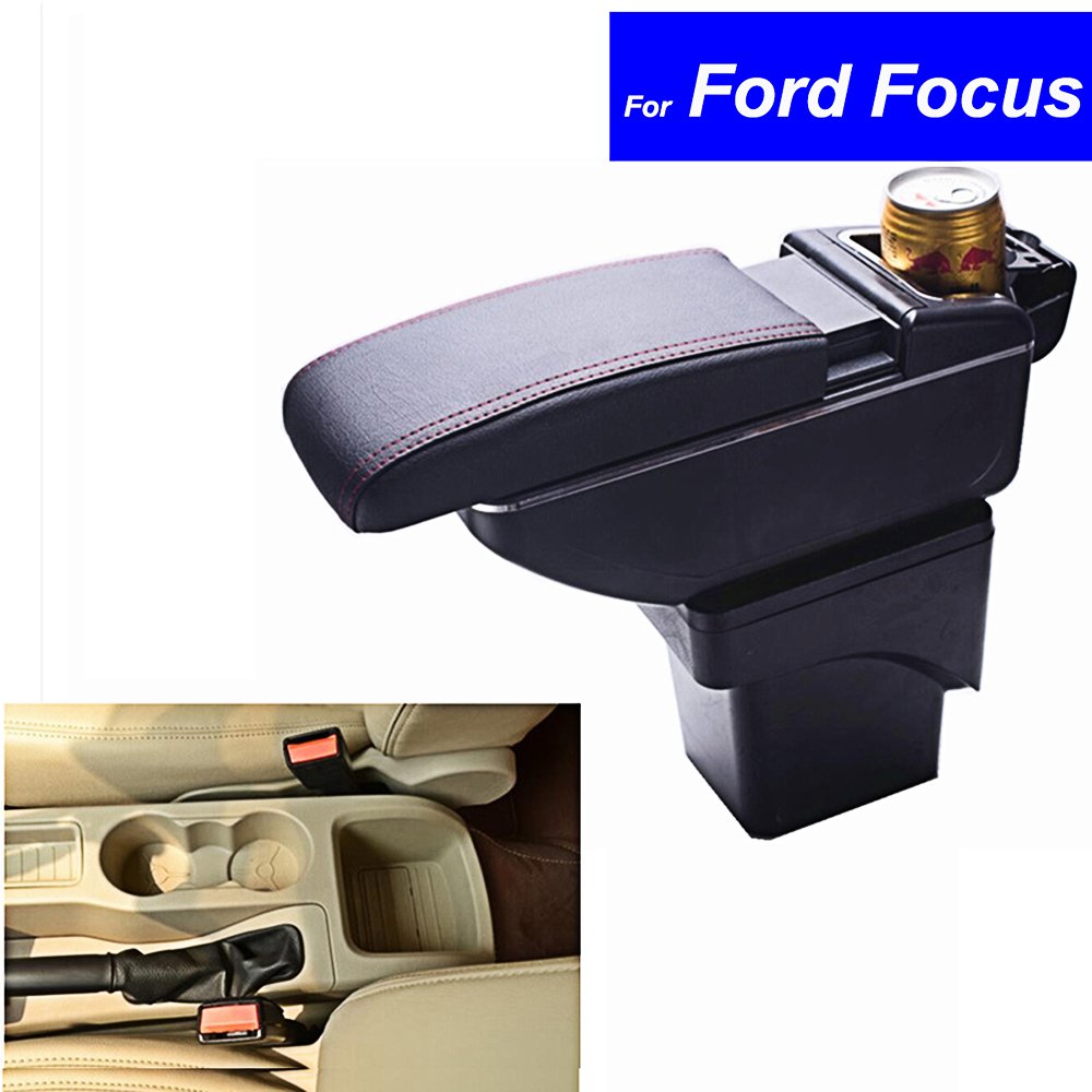 SZSSCAR Leather Car Center Console Armrest Box for Ford Focus 2007