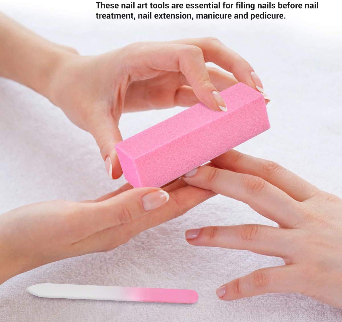 AIRSEE 14 Professional Nail Files and Buffers - Manicure Tools Kit Rectangular Nail Art Care Buffer Block Emery Boards Shine Kit for Natural, Gel, Acrylic Nails Nail Filer for Salon and Home Use : Beauty