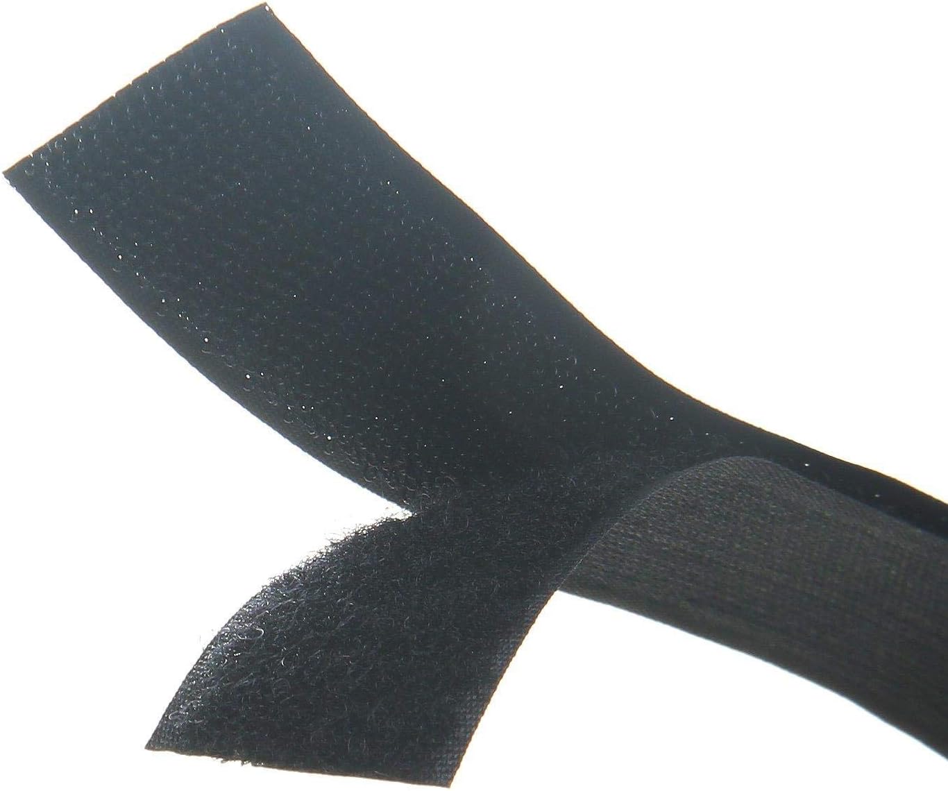 Black Sew On Hook and Loop Tape Set including Non-Adhesive Back Nylon Fabric Fastener 3cm-1m, 30MMX1M