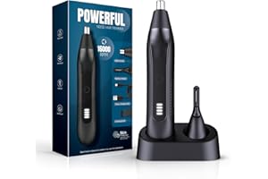 Guryo Nose Hair Trimmer for Men - 16000RPM Motor, LED Power Display, Portable Electric Ear & Eyebrow Grooming Kit, Nose Hair Cutter & Remover, Face & Body Clipper, Gift for Men