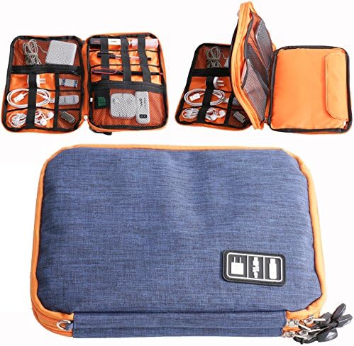 Electronics Accessories Organizer, Universal Double Layer Travel Case Bag for Various USB, Phone, Charge and Cable, Fit for iPad/iPad Mini/iPad Air. By Banadim