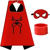 Mizzuco Kids Dress Up Capes and Masks Set, Kids Costume for Party Favor | 1-Pack with Cape, Mask, and Slap Wristband,One Size Fits Boys and Girls Ages 3-12 for Halloween Pretend Play