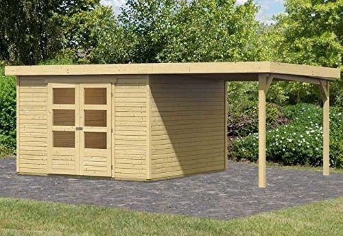 Karibu Woodfeeling Gartenhaus Askola 6 Mit Schleppdach 2 2 Meter Aussenmass Haus B X T 302 X 306 Cm Dachstand B X T 536 X 331 Cm Wandstarke 19 Mm Bauweise Systembauweise Schleppdach