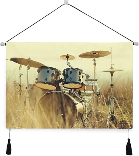 Amazon Co Jp Saiaos 装飾 ホーム タペストリー ドラム楽器グラスミュージック秋 インテリア 壁掛け写真 ポスター 絵画 掛けるおしゃれな部屋飾り絵 巻物 壁 モダンアート ホーム キッチン