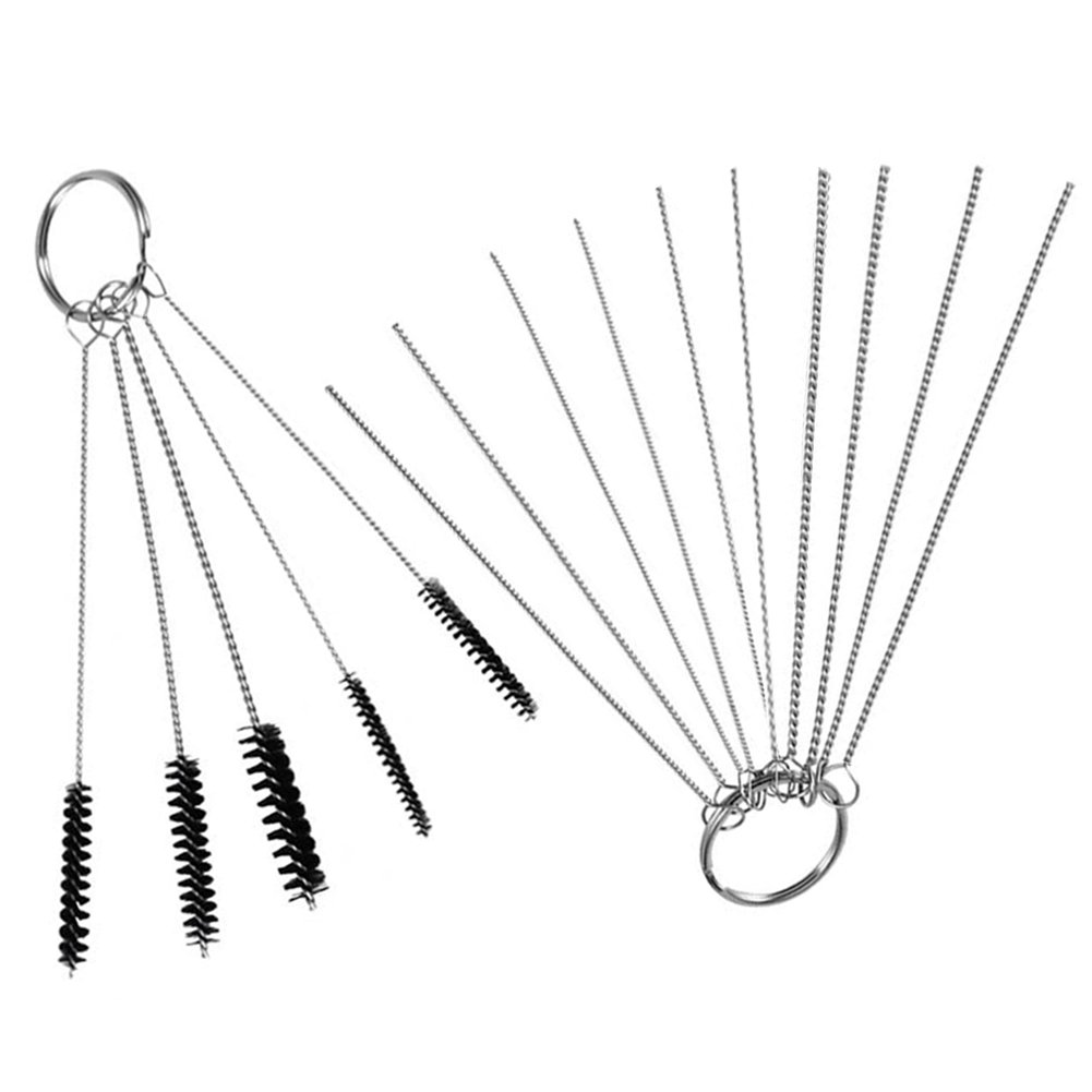 Carb Carburetor Cleaner Cleaning Brushes Kit, Dirt Jet Remove Cleaner Tool for Car&Motor, Small Wire Brush - 10 Needles + 5Brushes