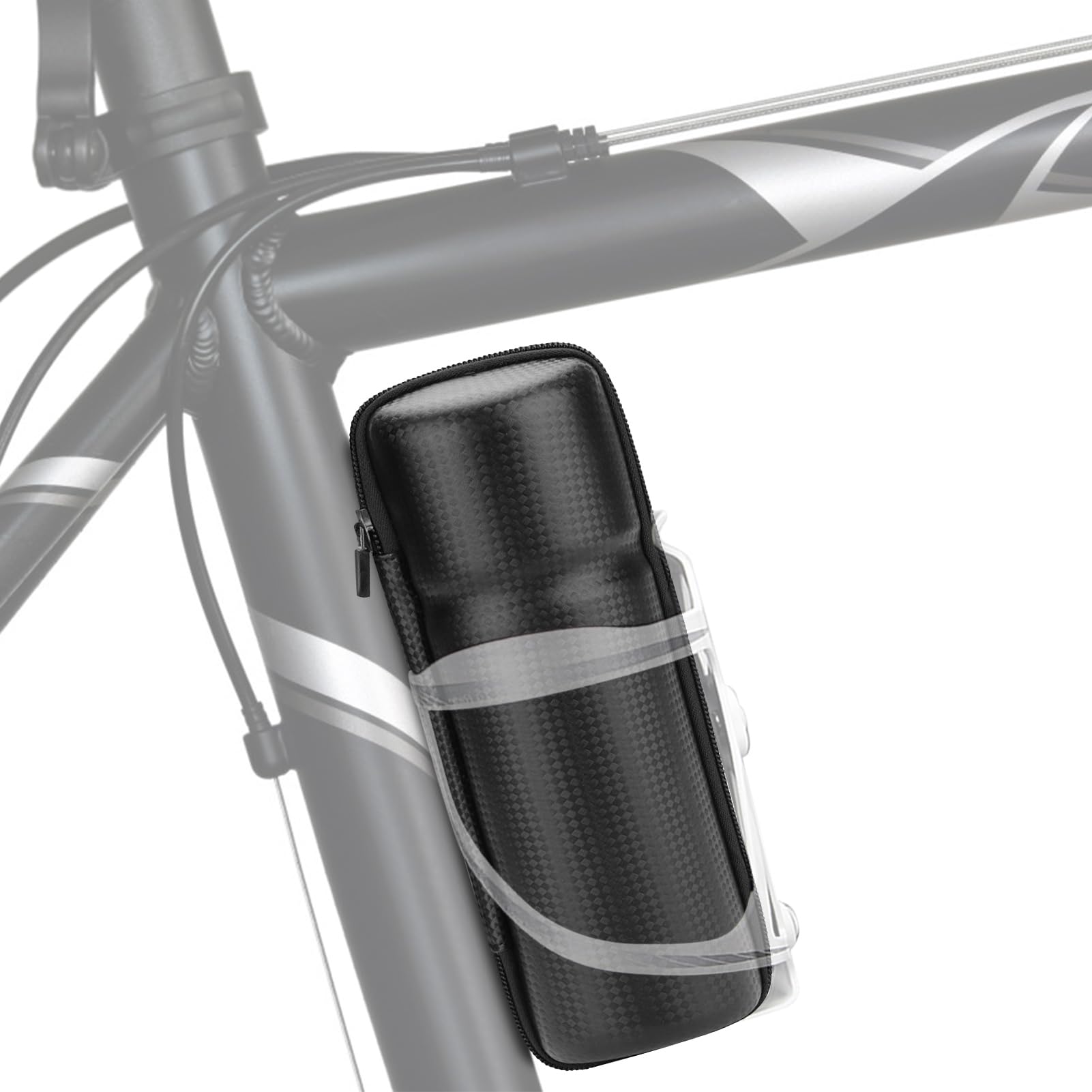 Yosoo Health Gear Bicycle Bottle Bag Cage, Bike Tool Bottle, Bicycle Tool Bag, Waterproof Bike Kits Bag, Can Be Used as a Tools Bag or a Bottle Bag for Organizing Bike Repair Tools of (Carbon Black)