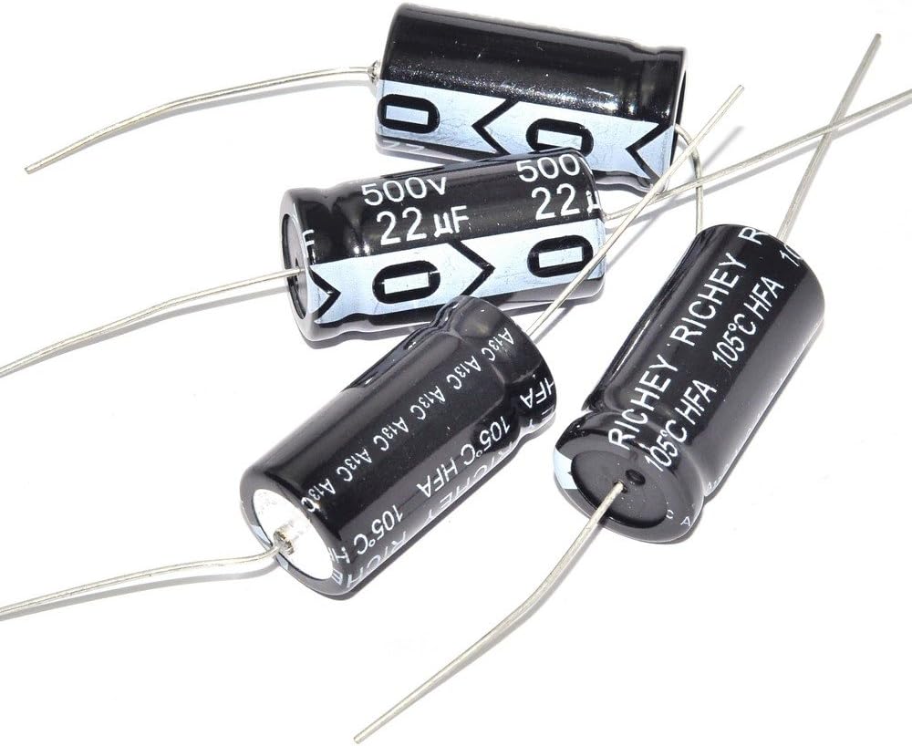 Cary 5pcs 500v 22uf 105c Long Copper Leads Axial Electrolytic Capacitor Audio Amps