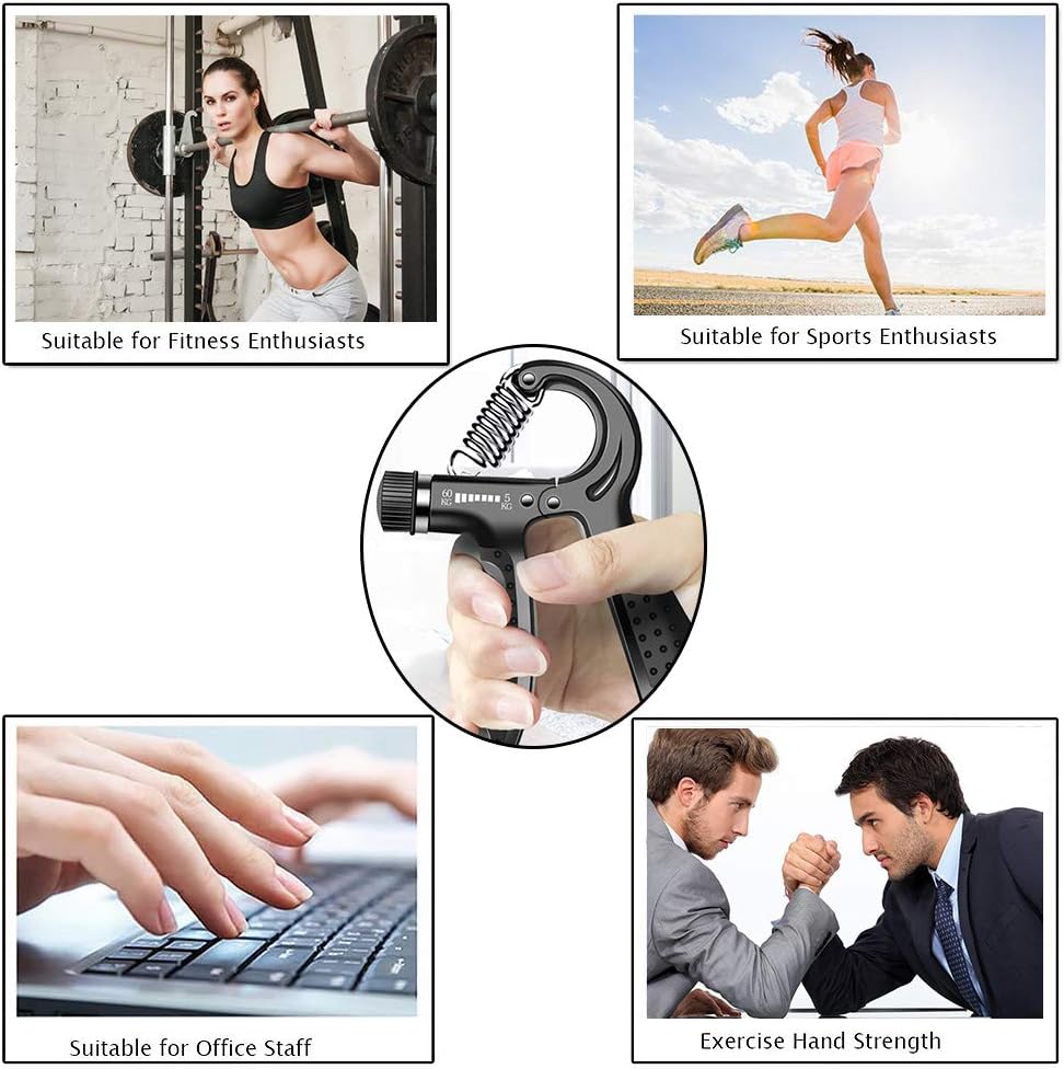 EVQ Upgrade Version Hand Grip Strengthener, Hand Exerciser, Finger Exercise, Strength Trainer Non-Slip Handles, Automatic Counting : Sports & Outdoors