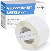 Inkjet Labels 2" Continuous 100ft Labels Roll on a 2 Inch Core for TM-C3500,TM-C3400, for Primera LX500,LX400